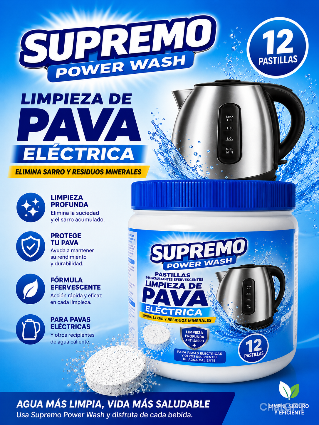 PASTILLAS EFERVECENTES QUITA SARRO PAVA ELECTRICA